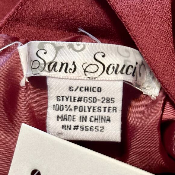 Sans Souci Crimson Red Fit & Flare Mini Dress Small Back Bow Holiday Party NWT - Picture 5 of 12